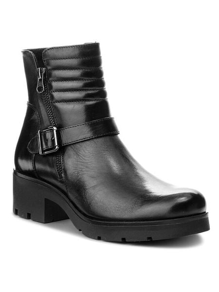 Lasocki Botki RST-ALTEA-08 Czarny. Czarne botki damskie Lasocki, ze skóry, bez obcasa, na słupku, bez zapięcia. Za 102.99 zł.