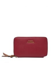 Tommy Hilfiger Portfel Th Leather Med Za Wallet AW0AW18939 Czerwony. Czerwone portfele damskie Tommy Hilfiger, bez wzorów, ze skóry. Za 289.99 zł.