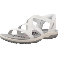 Sandały SKECHERS REGGAE SLIM STRETCH FLEX Biały. Białe sandały damskie Skechers, bez wzorów, z materiału, bez obcasa. Za 322.99 zł.