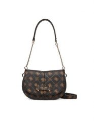 Guess Torebka Carrie Logo HWGP98 98200 Brązowy. Brązowe torebki klasyczne damskie Guess, z aplikacjami, ze skóry, bez dodatków. Za 589.99 zł.