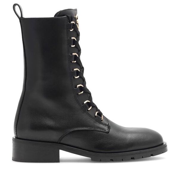 Botki Eva Minge. Czarne botki damskie Eva Minge, bez obcasa, na płaskiej podeszwie, bez zapięcia. Za 479.00 zł.