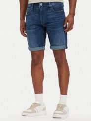 G-Star Raw Szorty jeansowe 3301 D10481-C051 Niebieski Slim Fit. Niebieskie szorty męskie G-Star Raw, z bawełny, bez kołnierzyka. Za 389.99 zł.
