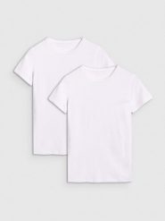 4F T-shirt slim gładki damski (2-pack) - biały XXL. Białe t-shirty damskie 4f, xs, bez wzorów, z bawełny, bez kołnierzyka. Za 79.99 zł.