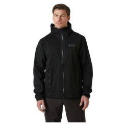 Kurtka przeciwdeszczowa męska Helly Hansen Momentum 3L Stretch. Czarne kurtki męskie Helly Hansen, l, bez wzorów, sportowe, bez kaptura. Za 1,037.00 zł.