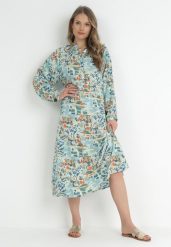 Miętowa Rozkloszowana Sukienka z Koszulową Górą Hajra. Zielone sukienki damskie Born2be, na co dzień, l, bez wzorów, z materiału, eleganckie, bez kołnierzyka, bez ramiączek, midi, koszulowe. W wyprzedaży za 103.99 zł.