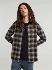 G-Star Koszula - Slim fit - w kolorze brązowym rozmiar: XL. Brązowe koszule męskie G-Star, xl, bez wzorów, z bawełny, bez kołnierzyka, bez ramiączek. Za 166.49 zł.