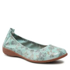 Baleriny Josef Seibel. Zielone baleriny damskie Josef Seibel, bez wzorów, bez obcasa. Za 239.99 zł.