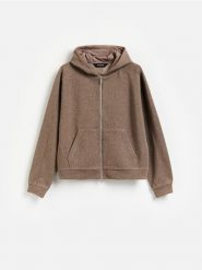 Rozpinana bluza z kapturem - brązowy. Brązowe bluzy z kapturem męskie Reserved, l, z bawełny. Za 129.99 zł.