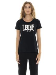 Koszulka Damen-Kurzarm z Leone 1947 Nigdy bez Aufdruck. Czarne bluzki sportowe damskie LEONE 1947 APPAREL, l, z bawełny, bez kołnierzyka, bez ramiączek. Za 168.40 zł.