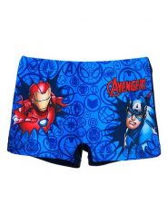 Avengers Kąpielówki "Avengers Classic" w kolorze granatowym ze wzorem rozmiar: 104. Niebieskie kąpielówki męskie Avengers, bez wzorów, z materiału. Za 21.92 zł.