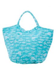 Overbeck and Friends Shopper bag "Crazy Fish" w kolorze turkusowo-białym - 63 x 45 x 29 cm rozmiar: onesize. Białe shopper bag damskie Overbeck and Friends, bez wzorów, z materiału, bez dodatków. Za 101.45 zł.