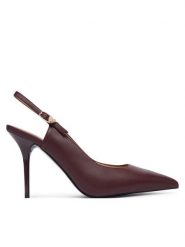 LOVE MOSCHINO Szpilki JA10149G1PIA0552 Bordowy. Czerwone szpilki Love Moschino, bez wzorów, ze skóry, bez obcasa. Za 854.99 zł.