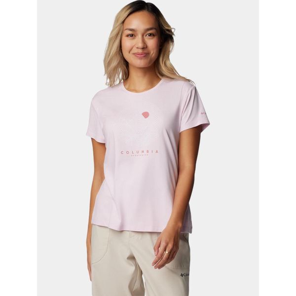 Koszulka Damska Columbia Sloan Ridge Graphic. Czerwone bluzki sportowe damskie Columbia, xs, z syntetyku, bez kołnierzyka, bez ramiączek. W wyprzedaży za 152.10 zł.