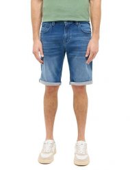 Męskie szorty Mustang Style Chicago Shorts Z Denim Blue 1016350 5000 403. Niebieskie szorty męskie Mustang, z denimu, bez kołnierzyka. Za 149.99 zł.