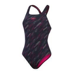 Strój pływacki jednoczęściowy Speedo HyperBoom Allover Medalist. Czarne stroje jednoczęściowe damskie Speedo, bez wzorów. Za 272.00 zł.