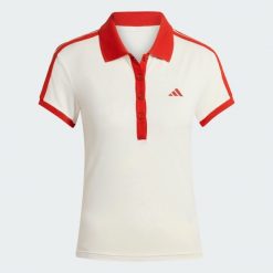 Koszulka Polo Tennis Classics. Białe bluzki damskie Adidas, bez wzorów, sportowe, bez kołnierzyka, bez ramiączek. Za 219.00 zł.