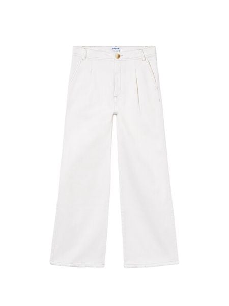 Mayoral Jeansy 6549 Kremowy Regular Fit. Białe spodnie dziewczęce Mayoral, z bawełny. Za 144.99 zł.