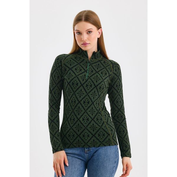 Venus - Koszulka termoaktywna z długim rękawem 100% wełna merino (230 g/m²). Zielone bielizna termoaktywna damska WOOLONA, m, bez wzorów, z wełny. W wyprzedaży za 351.00 zł.