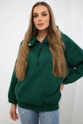 Bluza z kapturem ciemno zielona. Zielone bluzy z kapturem damskie KESI, l, z bawełny. Za 218.51 zł.