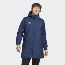 Entrada 22 Stadium Jacket. Niebieskie szorty męskie Adidas, m, z materiału, do piłki nożnej. Za 276.99 zł.