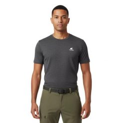 Męska koszulka trekkingowa z wełny merynosa. Niebieskie t-shirty sportowe męskie FJORK MERINO, m, ze skóry, bez ramiączek, do biegania. Za 399.00 zł.