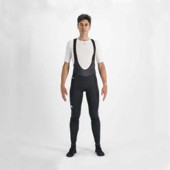 Spodnie rowerowe męskie Sportful Infinium Bibtight. Czarne spodnie materiałowe męskie SPORTFUL, bez wzorów, sportowe. Za 649.80 zł.