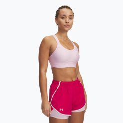 Biustonosz treningowy Under Armour Infinity High Strappy. Czerwone biustonosze sportowe damskie Under Armour, bez wzorów. Za 219.99 zł.