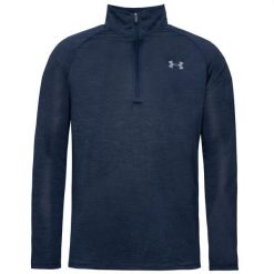 Bluza fitness męska Under Armour Tech 2.0 1/2 Zip. Niebieskie bluzy bez kaptura męskie Under Armour, bez wzorów, z materiału, sportowe, bez kołnierzyka, bez ramiączek. Za 228.45 zł.