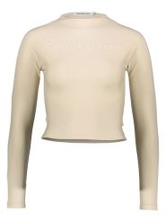 Calvin Klein Koszulka w kolorze kremowym rozmiar: XL. Brązowe bluzki damskie CALVIN KLEIN, xl, bez wzorów, bez kołnierzyka. Za 132.95 zł.