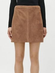 LeGer Spódnica "Eike" w kolorze jasnobrązowym rozmiar: 40. Brązowe spódniczki damskie LeGer, bez wzorów, ze skóry, z podwyższonym stanem, mini. Za 130.99 zł.