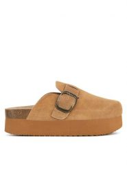 Badura Klapki TS6207-01 Brązowy. Brązowe klapki damskie Badura, bez wzorów, ze skóry, bez obcasa. Za 199.99 zł.