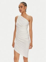 NORMA KAMALI Sukienka koktajlowa KK2223PL288944 Biały Slim Fit. Białe sukienki damskie NORMA KAMALI, xs, bez wzorów, z syntetyku, wizytowe, bez kołnierzyka, bez ramiączek. Za 729.99 zł.