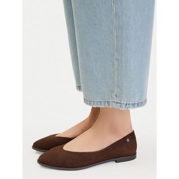 Baleriny Lasocki. Brązowe baleriny damskie Lasocki, bez wzorów, bez obcasa. Za 169.99 zł.