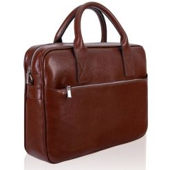 Torba męska skórzana Tizano TM06 brązowa. Brązowe torby męskie na ramię TIZANO, bez wzorów, z jeansu, na ramię. Za 434.00 zł.
