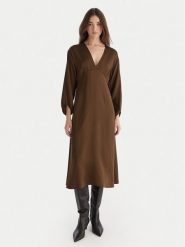 ViCOLO Sukienka koktajlowa TF0250 Brązowy Regular Fit. Brązowe sukienki damskie ViCOLO, xl, bez wzorów, z wiskozy, wizytowe, bez kołnierzyka, bez ramiączek. Za 349.99 zł.