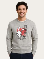 WOOOP Bluza "Torc Ramen Lovers Club Bunny" w kolorze szarym rozmiar: XXL. Szare bluzy bez kaptura męskie Wooop, xxl. Za 108.99 zł.