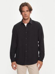 Jack & Jones Koszula Joshua 12258429 Czarny Slim Fit. Czarne koszule męskie Jack & Jones, m, bez wzorów, z syntetyku, bez kołnierzyka, bez ramiączek. Za 89.99 zł.