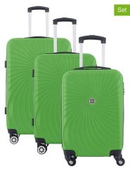 Geographical Norway 3-częściowy zestaw "Sunlighteo" w kolorze zielonym rozmiar: onesize. Zielone walizki Geographical Norway, bez wzorów, z materiału. Za 347.99 zł.