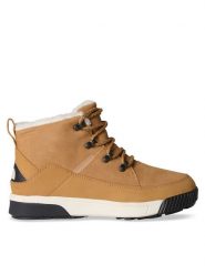 The North Face Botki Sierra Mid Lace Wp NF0A4T3XKOM Brązowy. Brązowe botki damskie The North Face, z nubiku, bez obcasa, na płaskiej podeszwie, bez zapięcia. Za 589.99 zł.