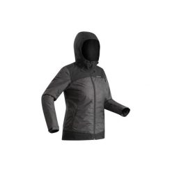 Kurtka turystyczna zimowa SH100 x-warm damska czarna. Czarne kurtki damskie QUECHUA, na zimę, xl, bez wzorów, z materiału, bez kaptura. Za 149.99 zł.