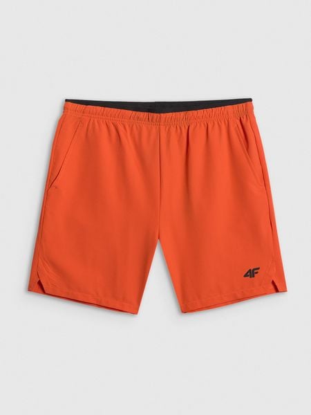 4F Spodenki treningowe szybkoschnące męskie - pomarańczowe M. Brązowe szorty sportowe męskie 4f, m, ze skóry. Za 149.99 zł.