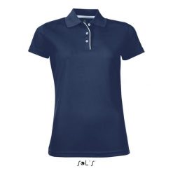 Damska koszulka polo Sol's Performer. Niebieskie bluzki sportowe damskie SOL'S, m, ze skóry, bez kołnierzyka, bez ramiączek. Za 83.70 zł.