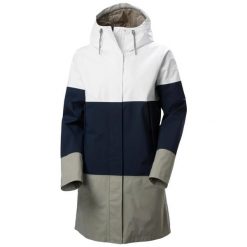 Damska kurtka wodoodporna Helly Hansen Koster Rain. Białe kurtki przeciwdeszczowe damskie Helly Hansen, na wiosnę, xs, z kapturem. Za 809.50 zł.