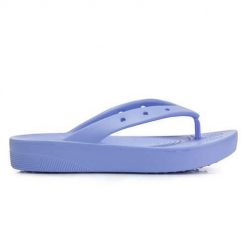 Japonki damskie Crocs Classic Platform. Brązowe klapki damskie Crocs, bez wzorów, z materiału, bez obcasa. Za 246.00 zł.