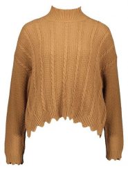 ONLY Sweter "Esma" w kolorze karmelowym rozmiar: S. Brązowe golfy damskie Only, s, bez wzorów, z bawełny, bez ramiączek. Za 66.00 zł.