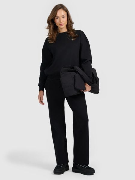 4F Spodnie dresowe z szerokimi nogawkami damskie - czarne XL. Czarne spodnie dresowe damskie 4f, xl, bez wzorów, z dresówki. Za 169.99 zł.
