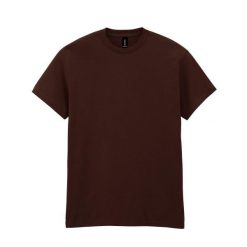 Ciężka Bawełniana Koszulka Unisex Dla Dorosłych. Brązowe bluzki damskie Gildan, xl, bez wzorów, z bawełny, bez kołnierzyka. Za 37.99 zł.