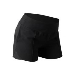 Spodenki Gym & Pilates 520 damskie. Czerwone spodenki sportowe damskie DOMYOS, l, z bawełny, na fitness i siłownię. W wyprzedaży za 24.99 zł.