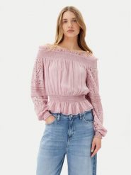 Guess Bluzka W5GH0S WE550 Różowy Regular Fit. Czerwone bluzki damskie Guess, l, z aplikacjami, z wiskozy, bez ramiączek. Za 329.99 zł.