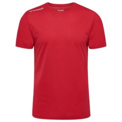 Koszulka Hummel. Czerwone t-shirty sportowe męskie HUMMEL, l, z materiału, bez ramiączek, do biegania. Za 109.00 zł.
